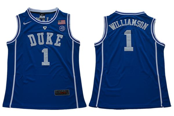 Men Duke Blue Devils #1 Williamson Blue Nike NCAA Jerseys->ncaa teams->NCAA Jersey